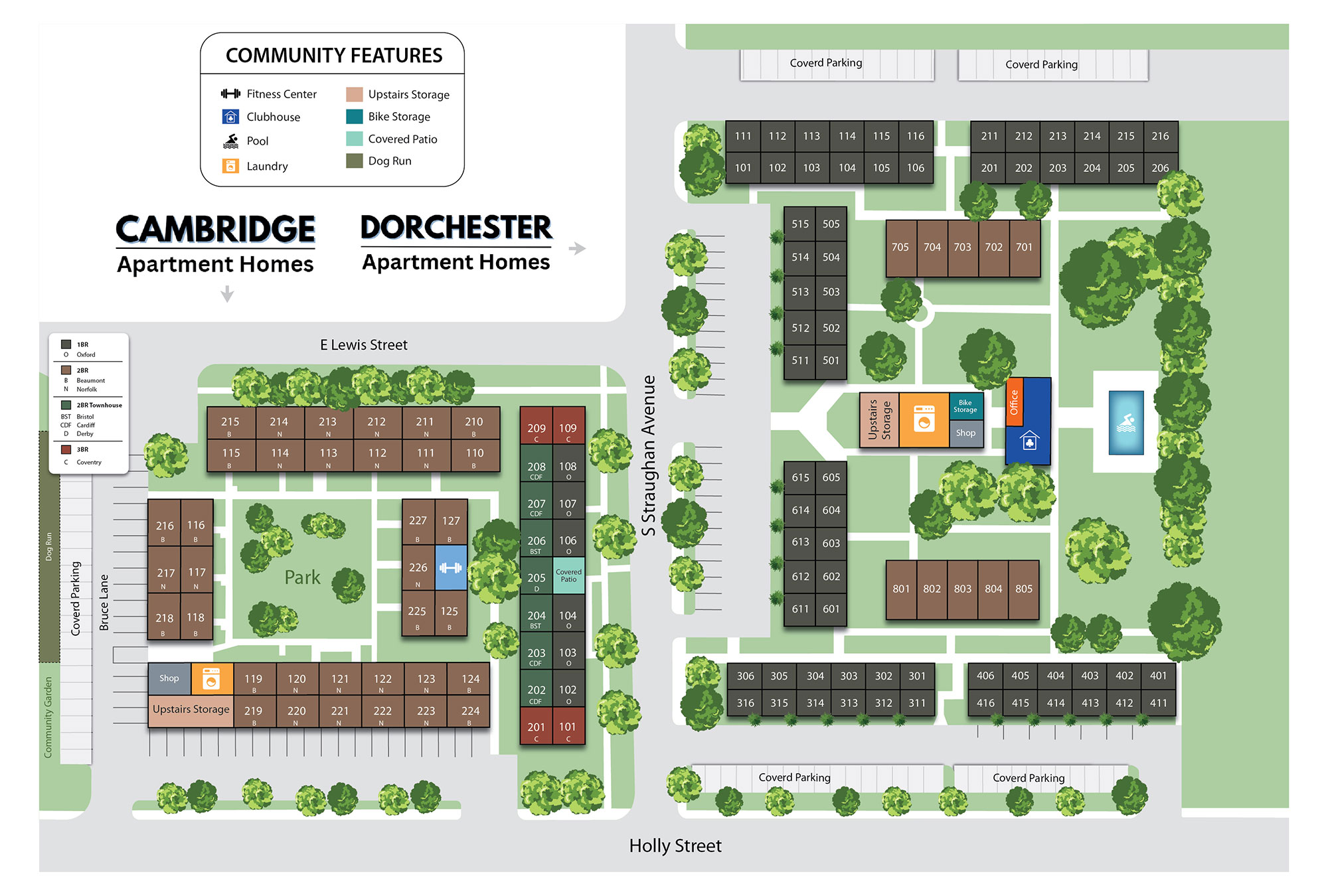 Cambridge & Dorchester Apartment Homes - Siteplan